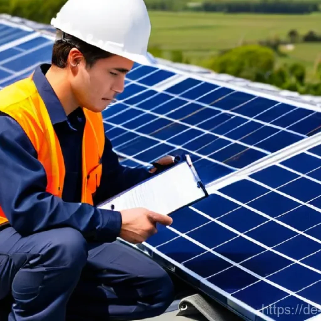 녹색산업 실기 시험 합격 전략 - **Prompt 1: Solar Panel Installation Exam in Progress**
    "A young adult male technician, in his e...