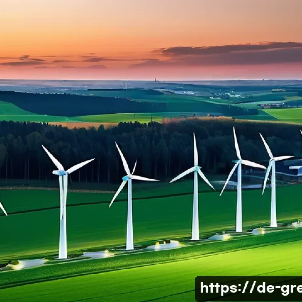 녹색산업 자격증 시험 준비 - **Prompt:** A dynamic and futuristic scene showcasing Germany's booming green industry. In the foreg...
