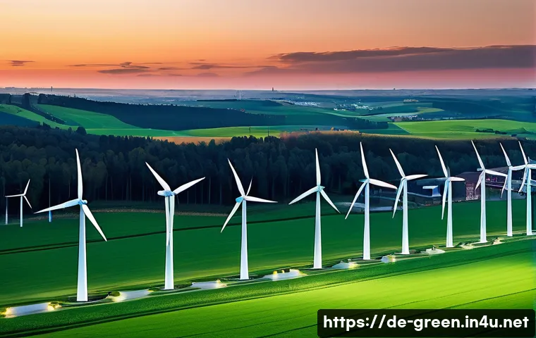 녹색산업 자격증 시험 준비 - **Prompt:** A dynamic and futuristic scene showcasing Germany's booming green industry. In the foreg...